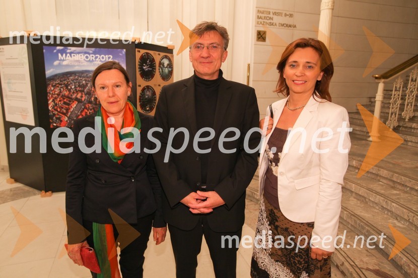 Suzana Rebolj; soprog prof. dr. Danijel Rebolj, rektor Univerze v Mariboru; dr. Suzana Žilič Fišer, generalna direktorica Zavoda Maribor 2012 - EPKJohn Gabriel Borkman, premiera predstave SNG Maribor