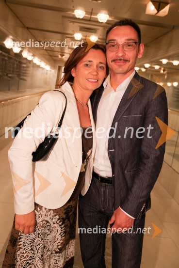 Dr. Suzana Žilič Fišer, generalna direktorica Zavoda Maribor 2012 - EPK; Tadej Toš, igralecJohn Gabriel Borkman, premiera predstave SNG Maribor