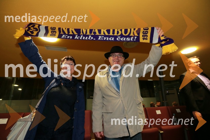 Irena Polak Fištravec; dr. Andrej Fištravec, župan MOMPoslovni klub NK Maribor in VIP ob naslovu prvakov