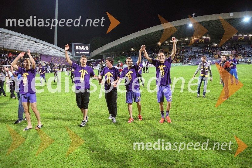 Slavje ob osvojitvi 11. naslova državnega prvakaNK Maribor enajstič prvak Slovenije ob zmagi nad NK Olimpija