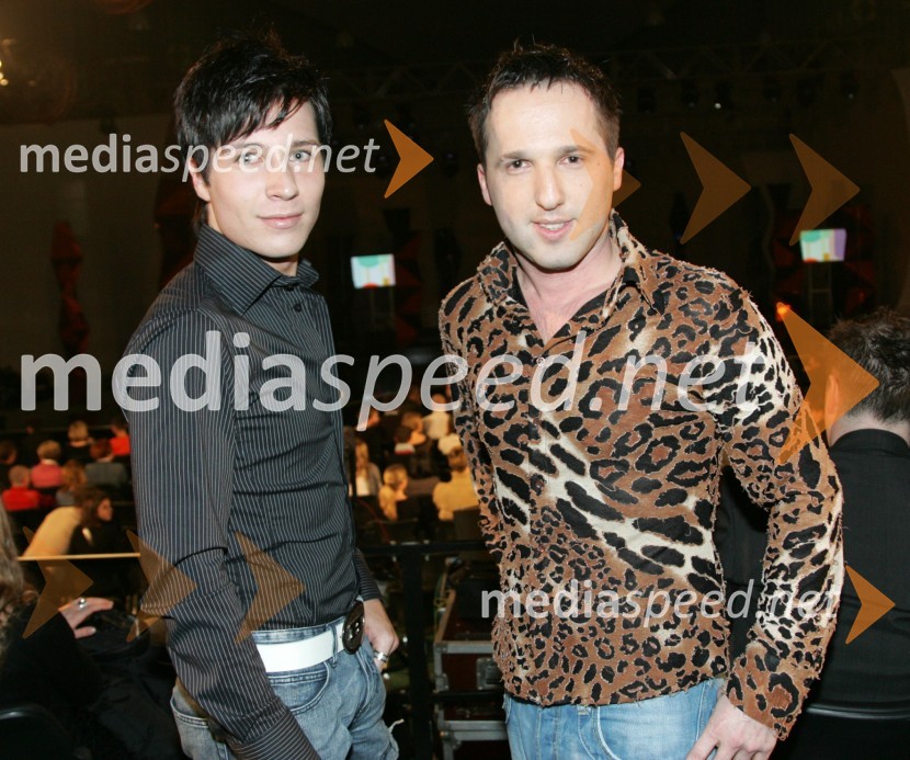 Beno Brodej, pevec in maneken in Alesh Maatko, menedžer in odgovorni urednik portala Evrovizija.comEMA 2007, 1. polfinalni večer