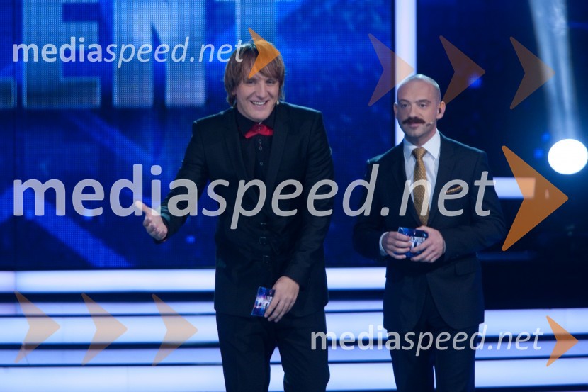 Matej Puc, voditelj; Jože Robežnik, voditeljSlovenija ima talent, 2. polfinalna oddaja