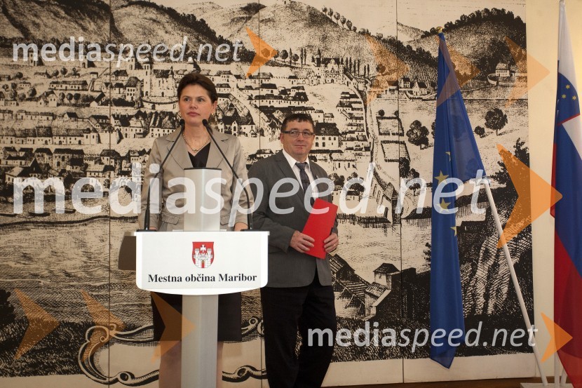 Mag. Alenka Bratušek, predsednica vlade RS; dr. Andrej Fištravec, župan MOMAlenka Bratušek, predsednica vlade RS, obiskala Maribor