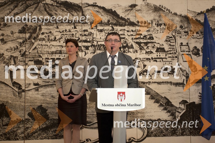 Mag. Alenka Bratušek, predsednica vlade RS; dr. Andrej Fištravec, župan MOMAlenka Bratušek, predsednica vlade RS, obiskala Maribor