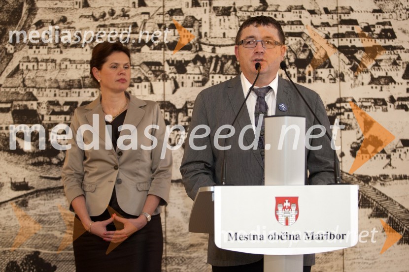 Mag. Alenka Bratušek, predsednica vlade RS; dr. Andrej Fištravec, župan MOMAlenka Bratušek, predsednica vlade RS, obiskala Maribor