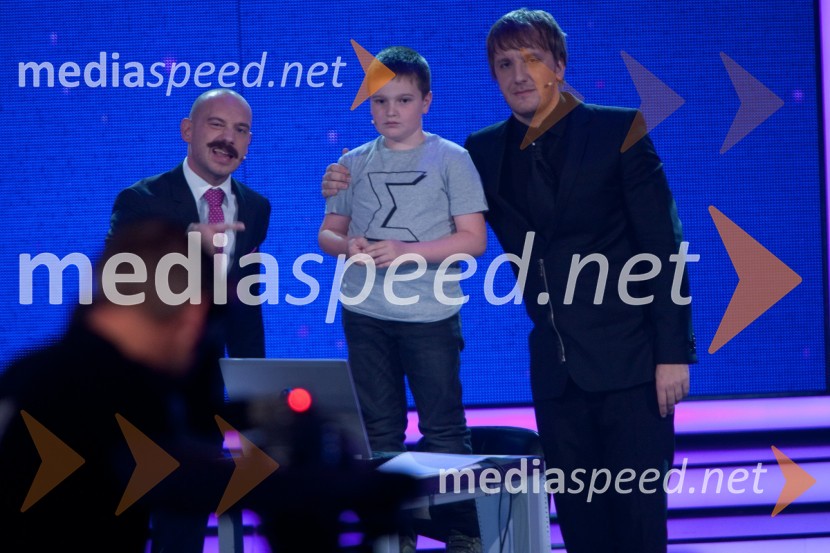 Jože Robežnik, voditelj; Rene Žižek; Matej Puc, voditeljSlovenija ima talent, 3. polfinalna oddaja
