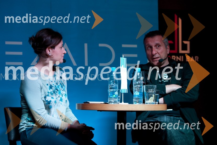 Anja Hlača Ferjančič, novinarka; MIran Ališič, novinarVečer idej z Miranom Ališičem