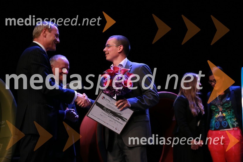 Matej
Potokar, generalni direktor Microsoftove skupine za storitve (Microsoft
 Services) v regiji Srednje in Vzhodne Evrope, predsednik Ameriške 
gospodarske zbornice (AmCham); Blaž Jakič, Zavarovalnica TriglavAmCham, Top Potential of the Year 2013