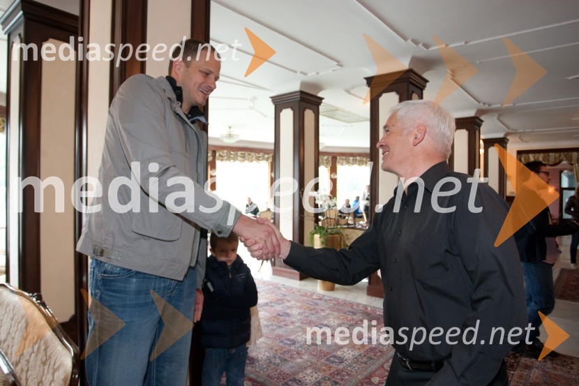 Rašo Nesterović, košarkar; Rudi Hiti, nekdanji hokejist in član Hrama športnih junakovVIP Rally Geoss 2013