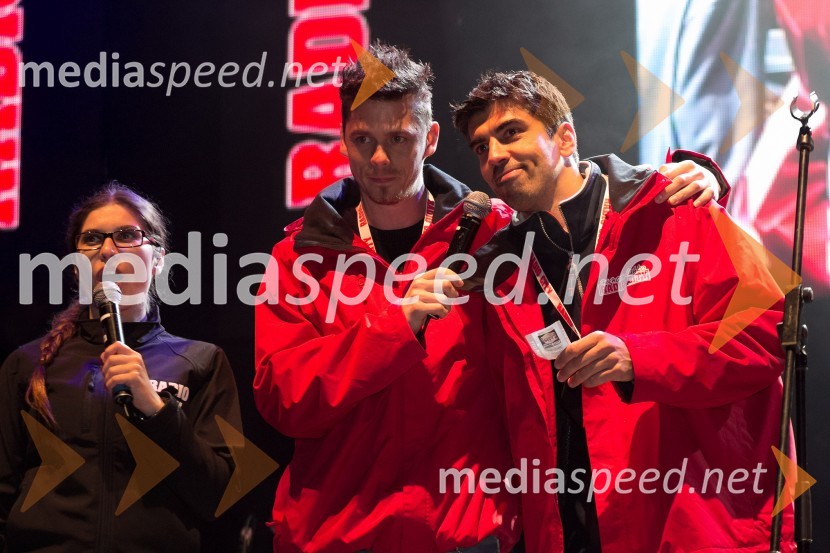Natalija Bratkovič, novinarka Radia City; Boštjan Bračič, moderator na Radiu City in pevec; Bor Grainer, odgovorni urednik radia CityRadio City, koncert 2013