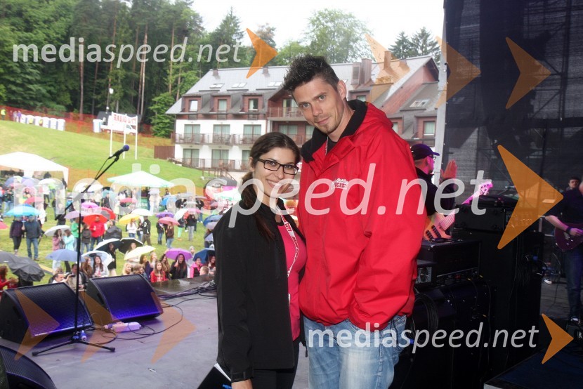 Natalija Bratkovič, novinarka Radia City; Boštjan Bračič, moderator na Radiu City in pevecRadio City, koncert 2013