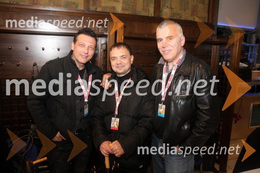 Aleš Uranjek, glasbenik; Sandi Križanič, glasbeni urednik na Radiu City; Zoran Predin, glasbenikRadio City, koncert 2013