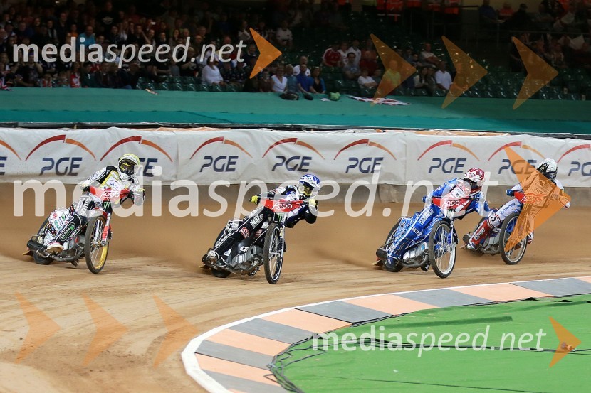Niels Kristian Iversen (Dan); Tai Woffinden (VB); Matej Žagar (Slo); Tomasz Gollob (Pol)Speedway VN Velike Britanije Cardiff