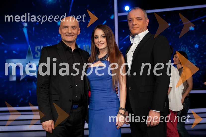 Branko Čakarmiš, član žirije; Ana Klašnja, članica žirije; Damjan Damjanovič, član žirijeSlovenija ima talent, 5. polfinalna oddaja