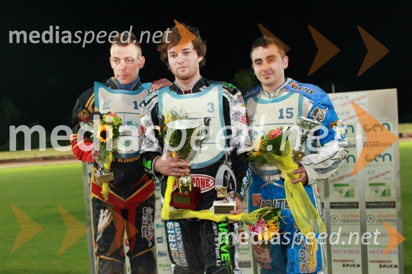 Mariusz Staszewski (Poljska); Dakota North (Avstralija);  Robert Tabaka (Madžarska)Speedway, dirka za Zlati znak občine Krško 2013