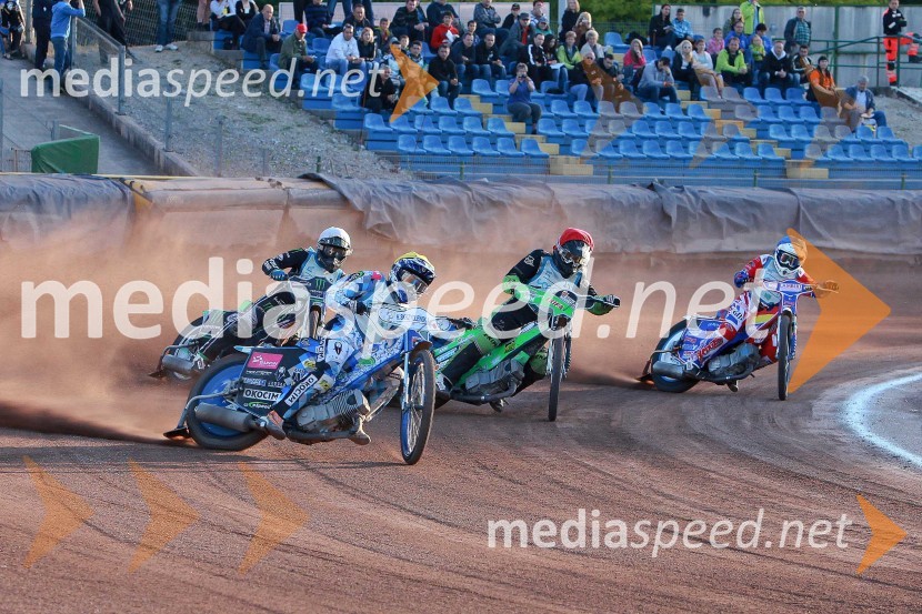 Tomas Suchanek (Češka); Jakub Jamrog (Poljska); Žiga Radkovič (Slovenija); Robert Lambert (Velika Britanija)Speedway, dirka za Zlati znak občine Krško 2013