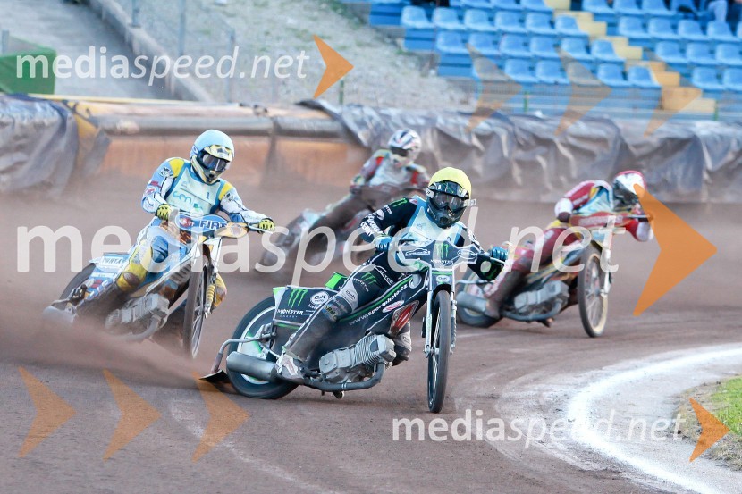 Matic Voldrih (Slovenija); Denis Štojs (Slovenija); Tomas Suchanek (Češka); Matic Ivačič (Slovenija)Speedway, dirka za Zlati znak občine Krško 2013