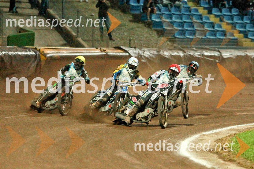 Tomas Suchanek (Češka); Andrey Kudryashov (Rusija), Dakota North (Avstralija); Mariusz Fierlej (Poljska)Speedway, dirka za Zlati znak občine Krško 2013