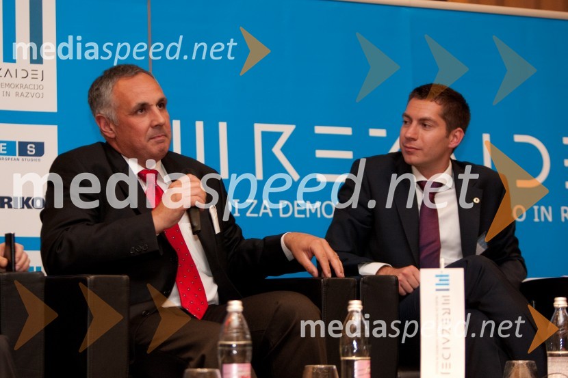 Samo Kupljen, direktor Bauhaus Slovenija; Mark Boris Andrijanič, vodja Mreže idejMreža idej, pogovor o razvojnih reformah: Kdo se boji sprememb?