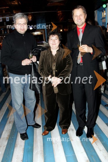 Andrej Verlič, mariborski podžupan, Dragica Petrovič, režiserka in producentka ter Jože Hribar, vodja pivnice in direktor gostinstva, Delikatesa d.d.Otvoritev Pivnice Bavaria