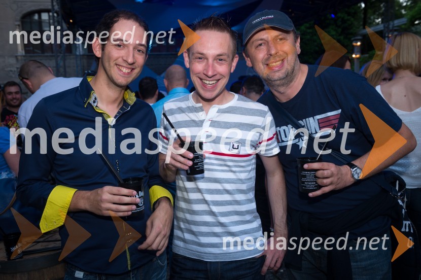 Robi Kreslin; Rok Ostrež, urednik Radio Antena; Nejc Tisu, InfonetJack Daniel's BBQ party 2013