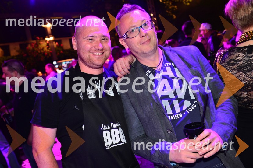 Gregor Žvab, Šport TV; Robert Pečnik Pečo, Radio HitJack Daniel's BBQ party 2013