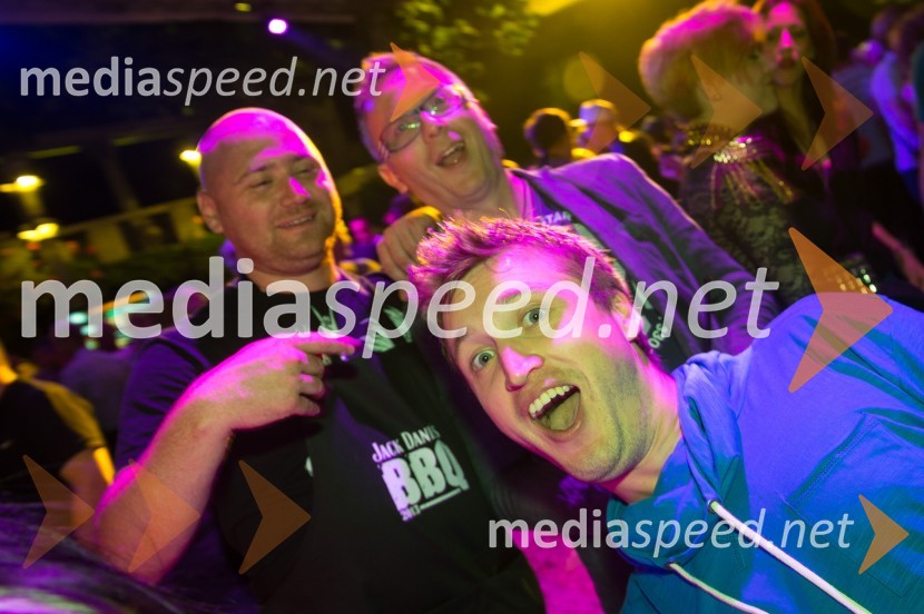 Gregor Žvab, Šport TV; Robert Pečnik Pečo, radio HIT; Denis Avdić, Radio 1Jack Daniel's BBQ party 2013