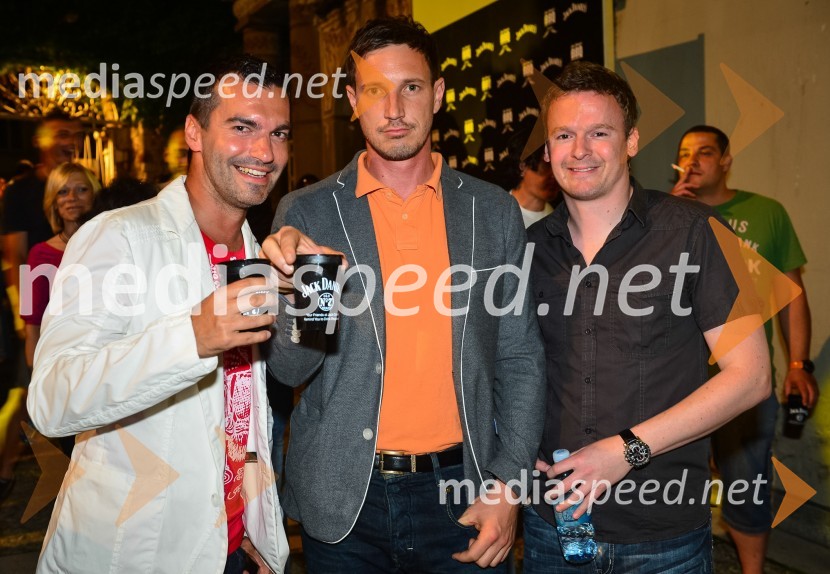 Marko Požin, marketing Radia Center;&nbsp;Iztok Hodnik, maneken in nekdanji atlet; ...Jack Daniel's BBQ party 2013