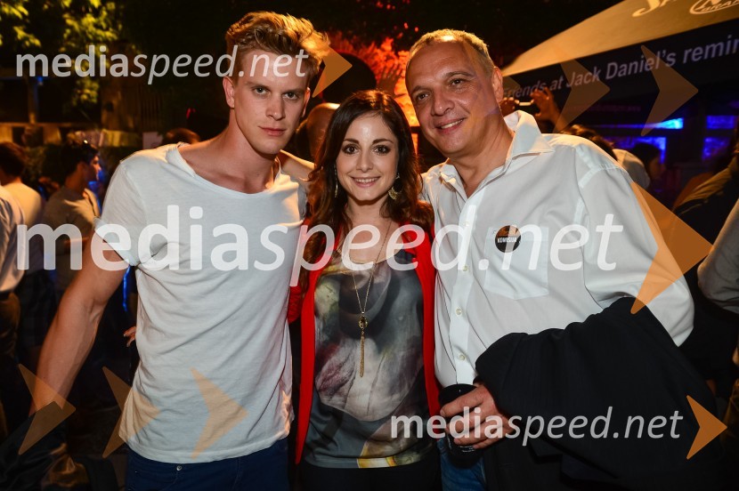 Lucas Zuschlag, baletnik; Ana Klašnja, balerina in članica žirije Slovenija ima talent; Damjan Damjanovič, član žirije Slovenija ima talentJack Daniel's BBQ party 2013