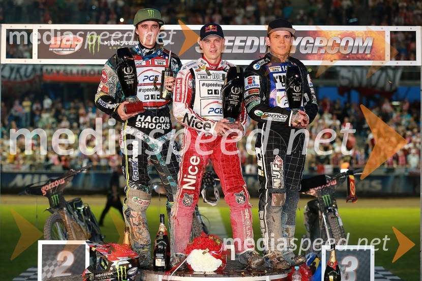 Chris Holder (Aus); Jaroslaw Hampel (Pol); Tai Woffinden (VB)Speedway VN Poljske