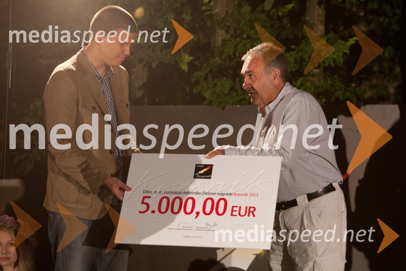 Goran Vojnović, pisatelj; Bojan Budja, odgovorni urednik časnika DeloKresna noč 2013