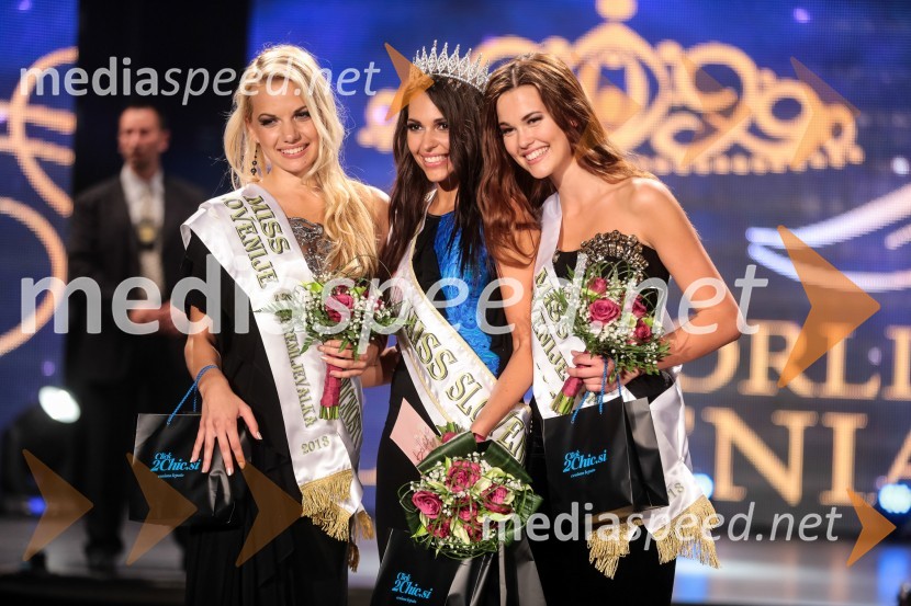 Eva Matijašević, druga spremljevalka Miss Slovenije 2013; Maja Cotič, Miss Slovenije 2013; Laura Škvorc, prva spremljevalka Miss Slovenije 2013Miss Slovenije 2013 je Maja Cotič!
