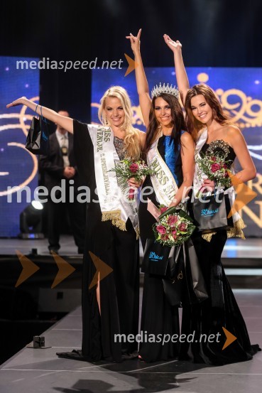 Eva Matijašević, druga spremljevalka Miss Slovenije 2013; Maja Cotič, Miss Slovenije 2013; Laura Škvorc, prva spremljevalka Miss Slovenije 2013Miss Slovenije 2013 je Maja Cotič!