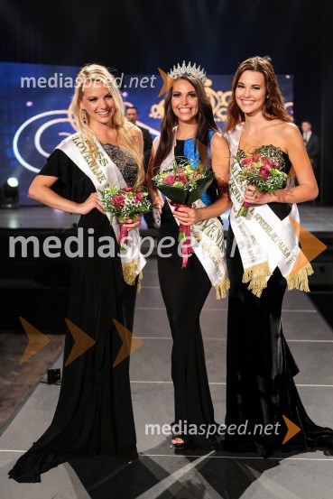 Eva Matijašević, druga spremljevalka Miss Slovenije 2013; Maja Cotič, Miss Slovenije 2013; Laura Škvorc, prva spremljevalka Miss Slovenije 2013Miss Slovenije 2013 je Maja Cotič!