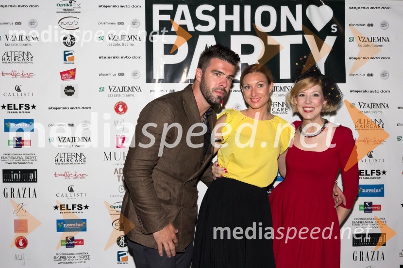 Mihael Gorenšek, rokometaš in slovenski zastopnik znamke Creativ Recreation; Špela Štamol, urednica revije Grazia; Tjaša Dornik, ustvarjalka portala Bollicine di StileFashion Loves Party