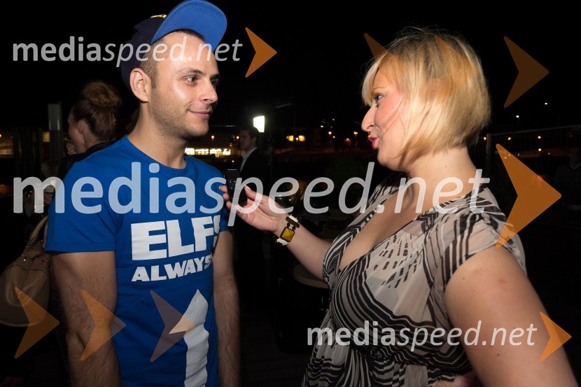 Ivan Tandarić, hrvaški oblikovalec znamke ELFS; Helena Ajdnik, piarovkaFashion Loves Party