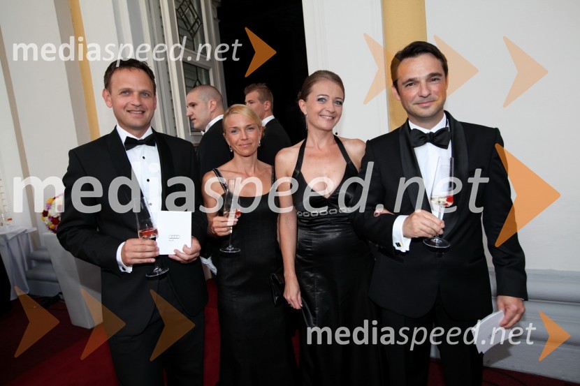 Franci Bolta, direktor znamke Audi pri podjetju Porsche Slovenija d.o.o.; soproga Mirjam Bolta; Polona Ferjančič; soprog Danilo Ferjančič, generalni direktor Porsche Slovenija d.o.o.Anin ples 2013
