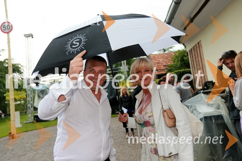 Joc Pečečnik, lastnik družbe Elektronček d.d.; Sonja Poljanšek - Škrabec, lastnica Welness centra SunnyJanez Škrabec srečal Abrahama