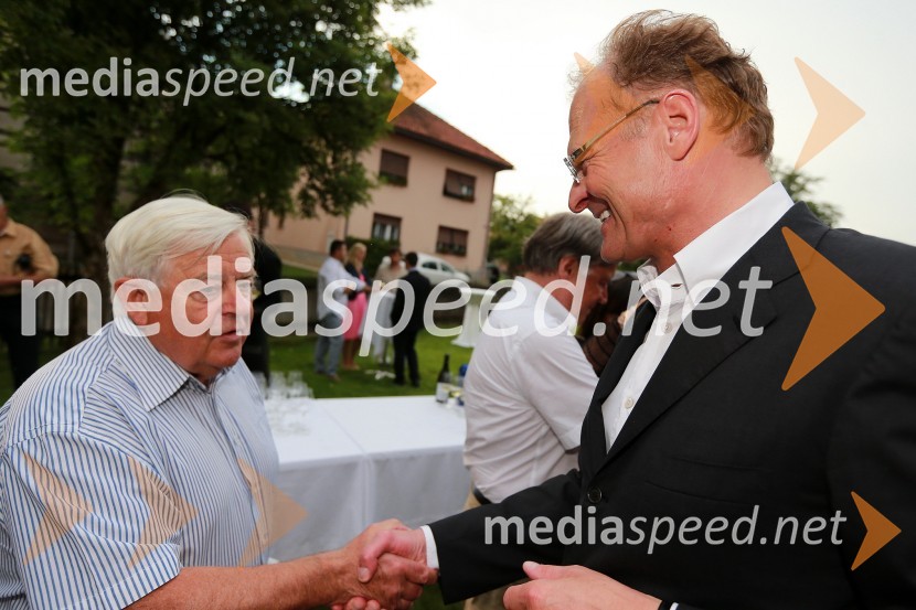 Milan Kučan, nekdanji predsednik RS; Janez Škrabec, direktor podjetja Riko d.o.o.Janez Škrabec srečal Abrahama