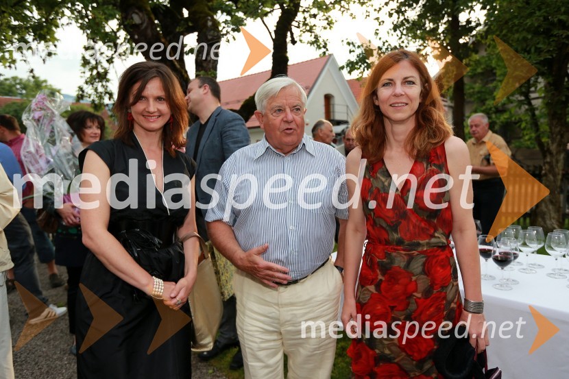 ...; Milan Kučan, nekdanji predsednik RS; hči Ana KučanJanez Škrabec srečal Abrahama