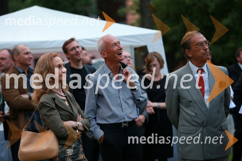 Rossella Franchini Sherifis, veleposlanica Italije v Sloveniji; Janez Pergar; soprog Rosselle Franchini SherifisJanez Škrabec srečal Abrahama