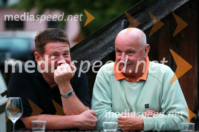 Peter Frankl, direktor in glavni urednik časnika Finance; Aleksander Lucu Luc, novinarJanez Škrabec srečal Abrahama