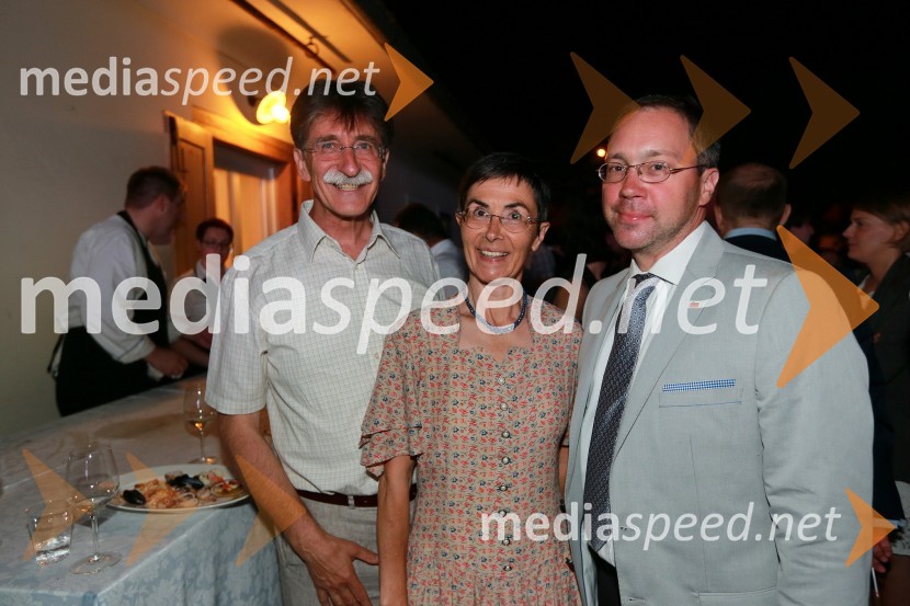 Jožko Čuk, direktor SNG Nova Gorica; Jasna Čuk, zdravnica; Blaž Košorok, HSE d.o.o., generalni direktorJanez Škrabec srečal Abrahama