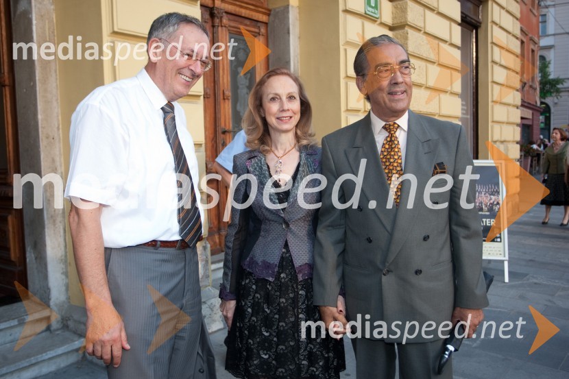 Marko Morelj, protorkol Mestne občine LJubljana;  Rossella Franchini Sherifis, veleposlanica Italije v Sloveniji s soprogomStabat Mater v izvedbi Fundacije Opere Giuseppe Verdi iz Trsta, Festival Ljubljana 2013