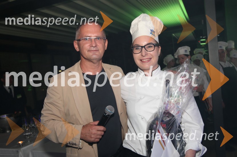 Janez Bratož, kuhar, JB restavracija; Tinca Vomer, študentka&nbsp;Višje strokovne šole za gostinstvo in turizem v Mariboru20. mednarodna konferenca Eurhodip, sprejem v hotelu City