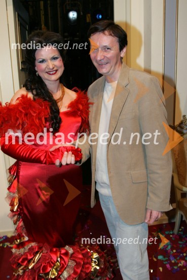 Regina Schultz, operna pevka in Vili Ravnjak, umetniški vodja Drame SNG MariborPremiera komedije Plemeniti meščan v SNG Maribor