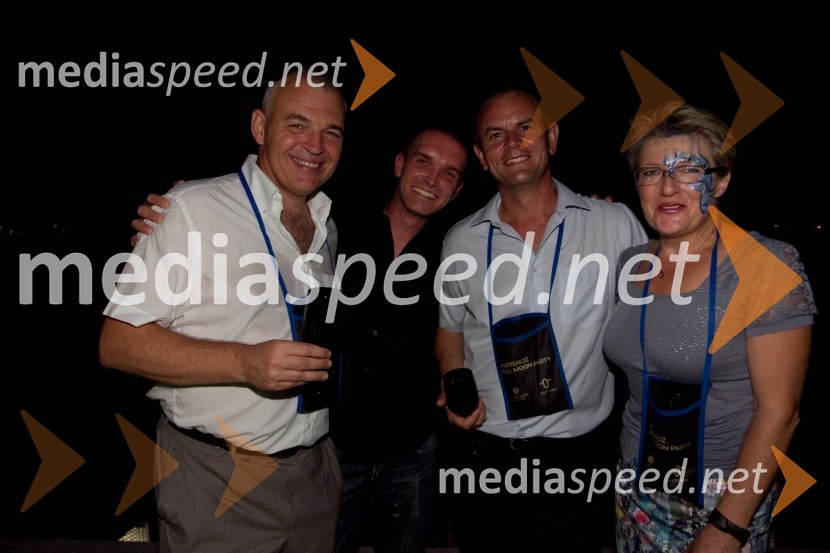 Miha Istenič, vinar; Niko Sardoč; Robert Krajnc, direktor letališča Portorož;&nbsp; Anita UmekFull Moon Party