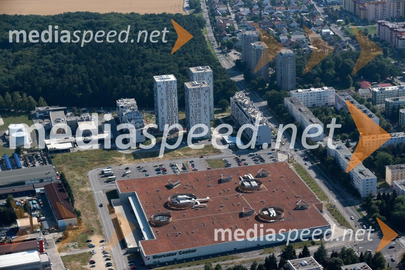 Mercator center Maribor;&nbsp;blok Betnavski parkMaribor in okolica iz zraka