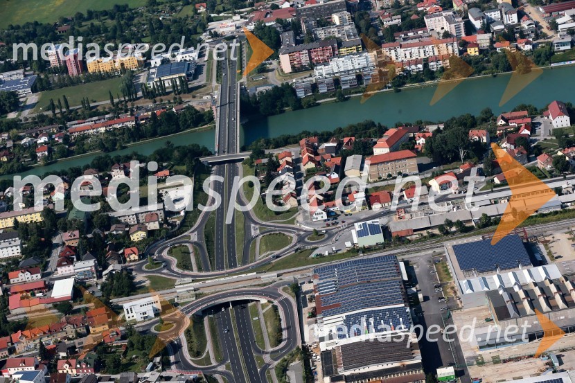 Koroški most; Studenci; Koroška cesta&nbsp;Maribor in okolica iz zraka