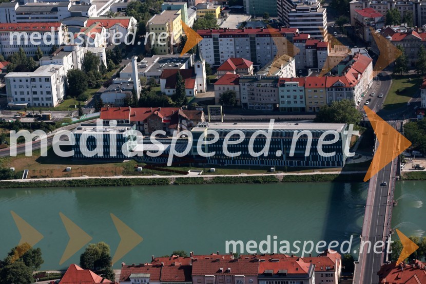 Medicinska fakulteta Maribor, Rdeči mostMaribor in okolica iz zraka